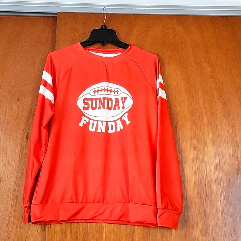 Sleek and smooth,  jersey style sweatshirt, size L,  Orange, new and never worn.